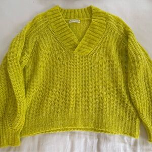Anthropologie Yellow V-Neck Sweater